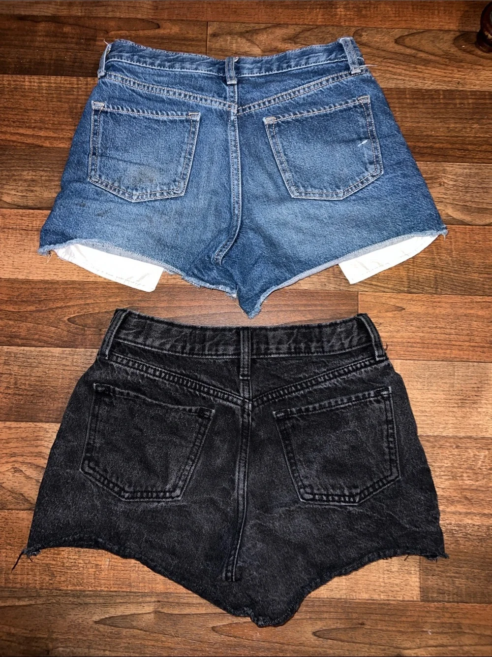 girls old navy Classic High-Rise Denim Shorts - Blue and Black size 12 L